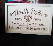 Christmas wooden sign - North Pole Brand New 