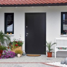 Haustür Nebeneingangstür HUGO hochwertige Kellertür Außentür in weiß & anthrazit