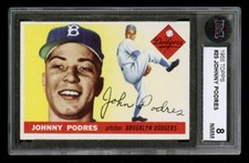 1955 TOPPS 25 JOHNNY PODRES KSA 8 CENTERED FRESH 1 OWNER RECENTLY FOUND & GRADED