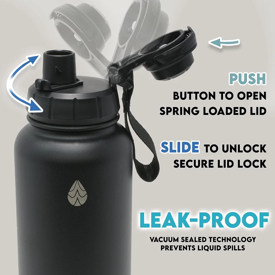 Botella de agua aislada con caja fuerte oculta - acero inoxidable 32 OZ sin BPA fácil de transportar Foto 2 de 4