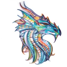 Warrior Dragon Paper Quilling DIY Kit With Tools Handmade Home Decoration