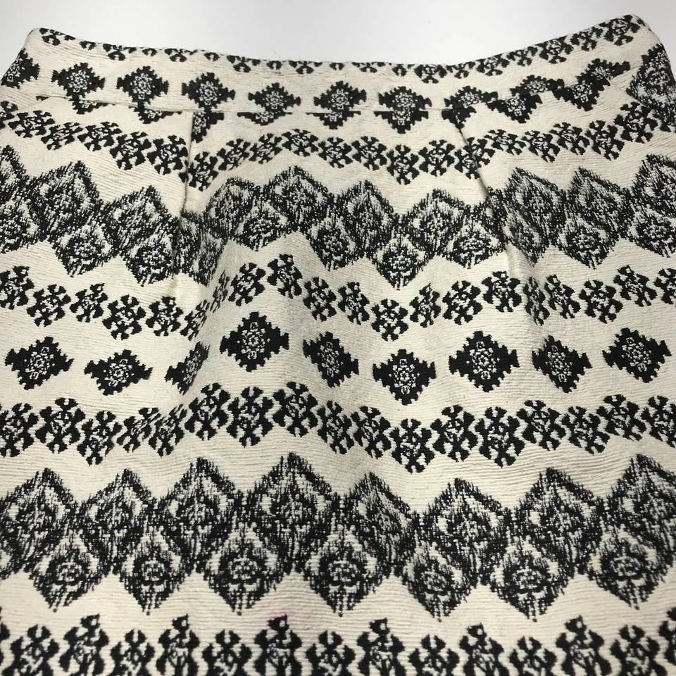 Falda Freeway Mujer Talla S Negra Crema Estampado Mini Cremallera Lateral Cintura Elástica Foto 3 de 4