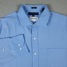 Tommy Hilfiger Shirt Mens 16.5 Blue Dress Button Up Long Sleeve