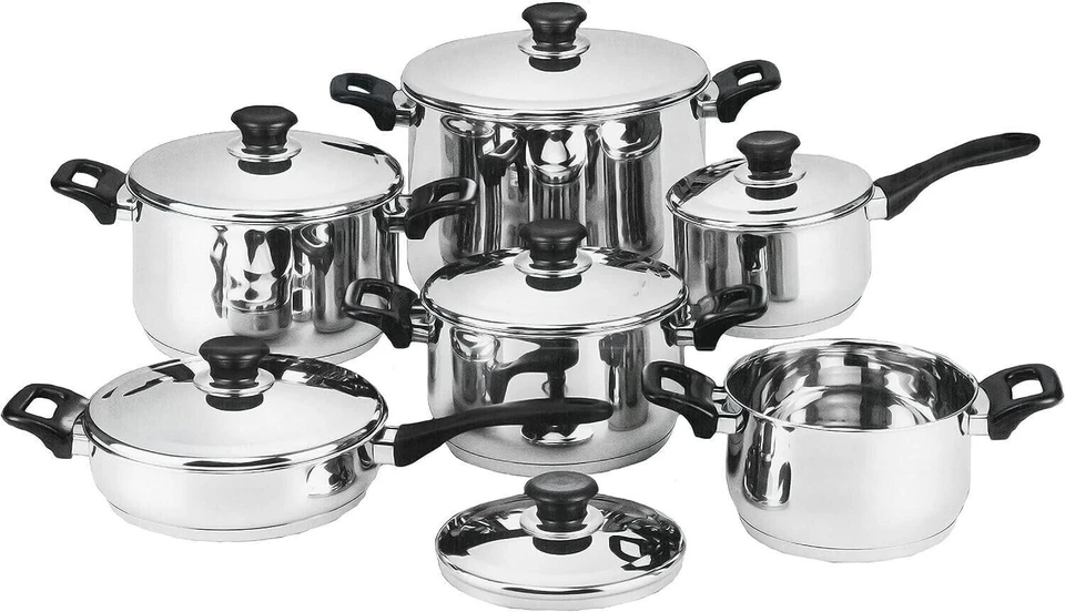 Set Batteria di pentole 12 Pezzi in Acciaio Inox Bavaria con Coperchio - Immagine 3 di 3
