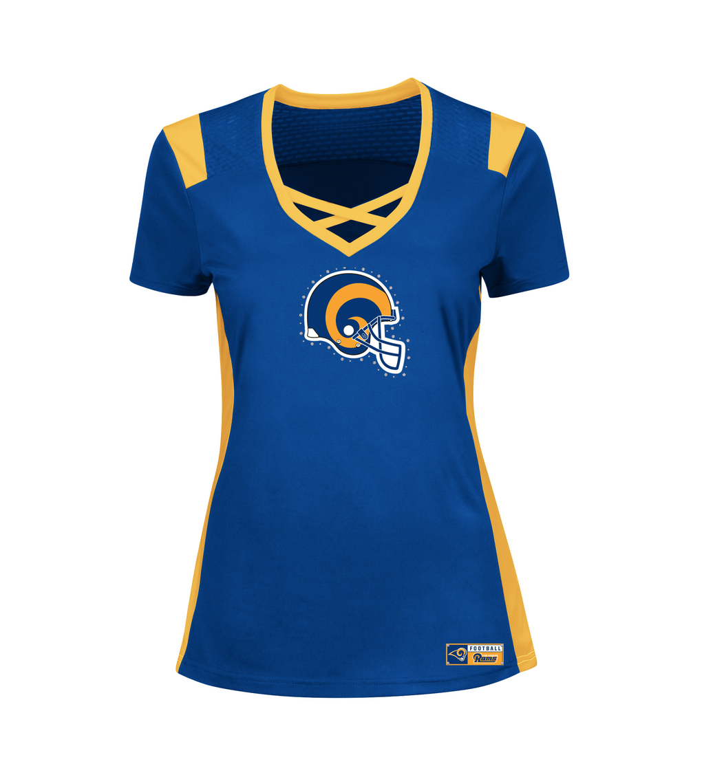 NFL Los Angeles Rams RETRO Majestic 2016 Draft Me Fashion Top Women’s TShirt