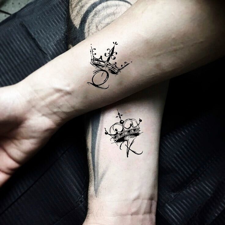 Queen King Crown Tattoo Stickers Temporary Tattoos Couple Tattoo