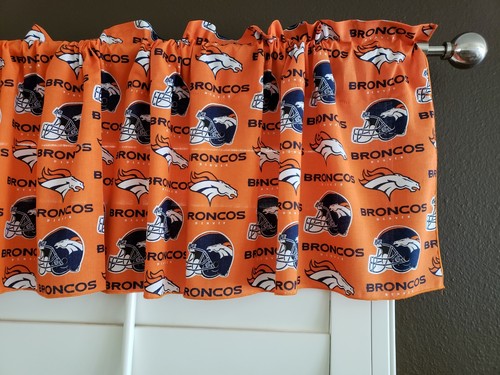 Denver Broncos Football Sports Team Window Valance/Curtain 58" Wide - Picture 7 of 10