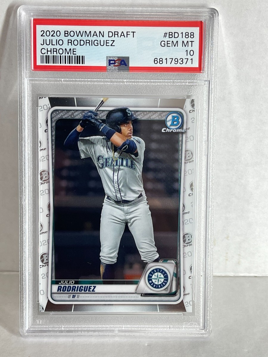 2020 Bowman Draft JULIO RODRIGUEZ CHROME BD188 - PSA 10