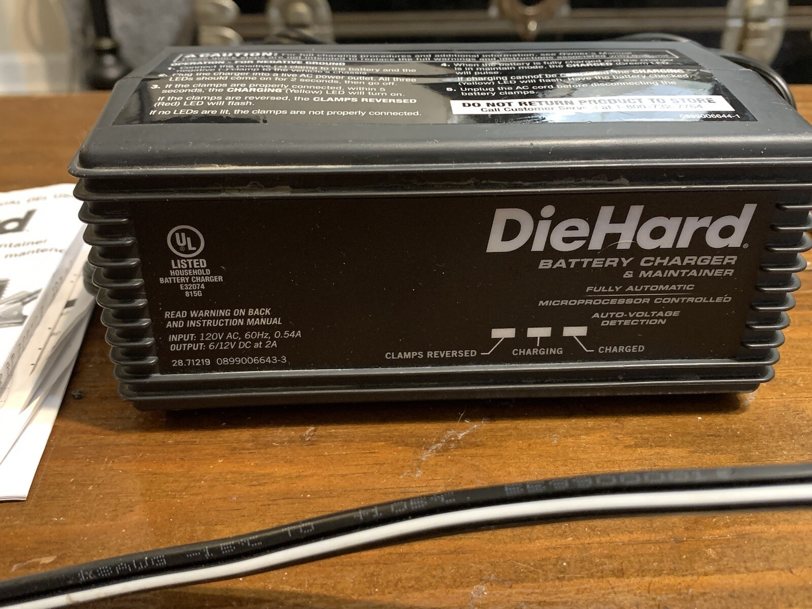 DieHard 71219 6/12V Shelf Smart Battery Charger and 2Amp Maintainer