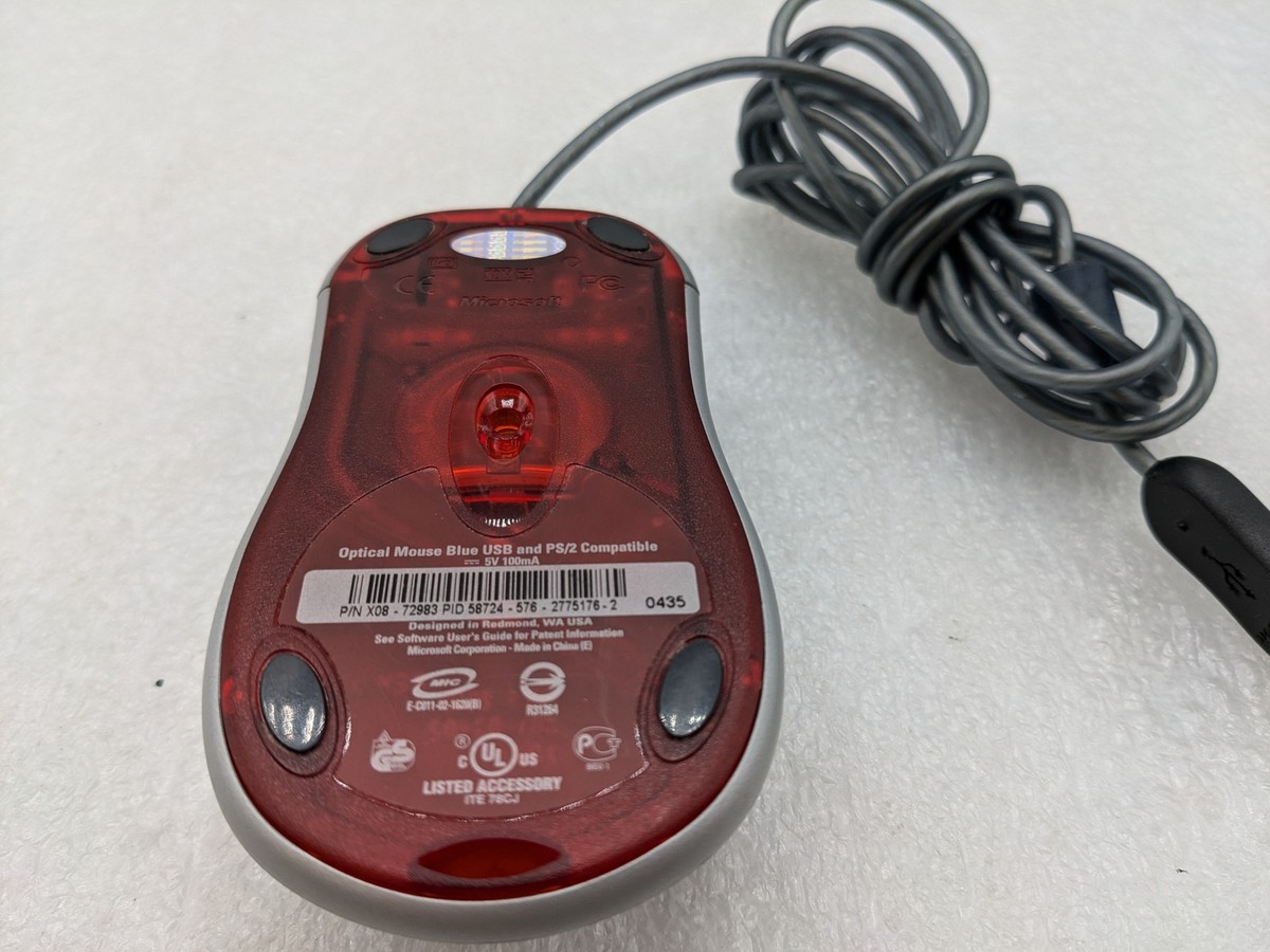 BLUE Microsoft intellimouse Optical USB Wheel Mouse 1.1/1.1a