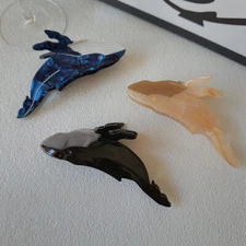 Blue Whale Hair Claw Acetate Hair Clips Women Hair Catches Animal Hair Clip Cute