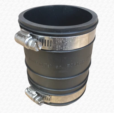 Cast Iron to Plastic Down Pipe Adapter 68mm approx Rubber Coupler Fernco Type