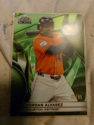 2025 Topps Chrome Black Green Wave #58 Yordan Alvarez Houston Astros #93/99