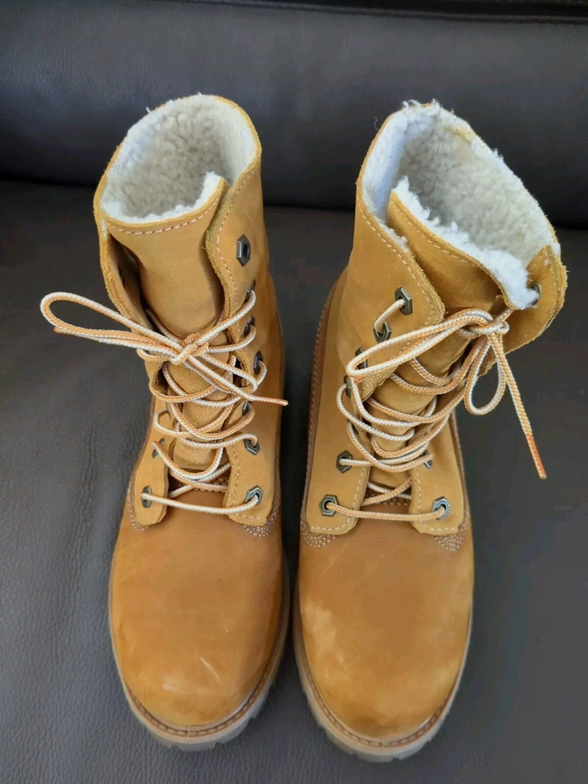 Timberland Stivaletti in pelle scamosciata marrone TG 6 donna nuovi