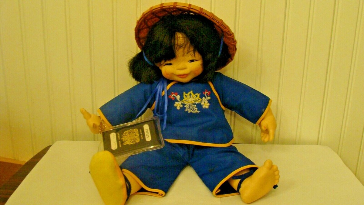 1982 Chopstick Kids Mieler Asian Doll w/British HK Passport Millel