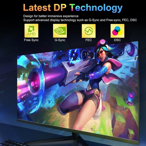 Cable DisplayPort 2.1 3FT, cables Display Port 16K@60Hz 8K@120Hz 4K@240Hz, DP a - Imagen 7 de 11