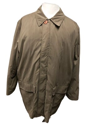 Mens Large Microfiber Hidden Button Modern Raincoat Jacobsons Removable  Liner | eBay
