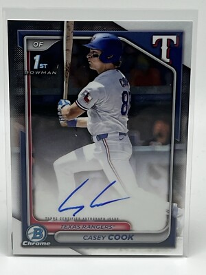 2024 Bowman Draft Casey Cook Auto 1st Bowman Chrome Texas Rangers #CPA-CCY