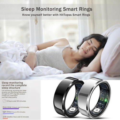HitTopss Intelligenter Fitnesstracker-Ring Herzfrequenz & Blutsauerstoff IP68 - Bild 2 von 6