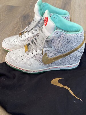 Womens Nike Dunk High Sky Hi Year Of The Horse Hidden Wedge Heel Shoe Size 8