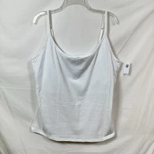 NWT Old Navy Women's Rib-Knit Cami Top Calla Lily 3X NEW XXXL White Stretch Tank