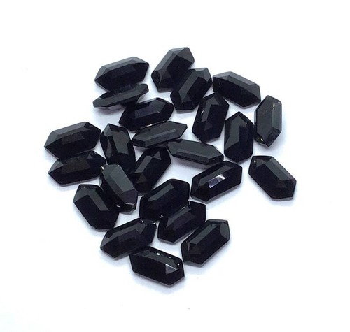 Natural Black Onyx Hexagon Shape Faceted Cut Gemstone AAA Grade Loose Gemstone - Picture 3 of 10