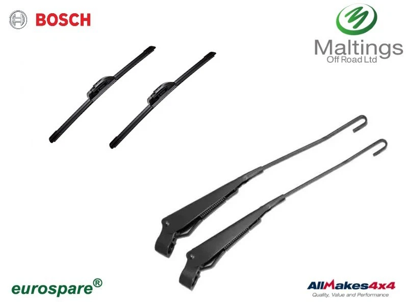 Front Wiper Arm + Flat Blade set Fits - Defender 2002 on DKB000061PMD LR079891 - Image 1 of 1