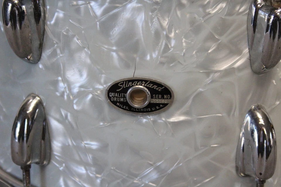 SLINGERLAND 70s Vintage 12 x 8 Rack Tom Drum Marine Pearl 5 Camadas - Imagem 3 de 4