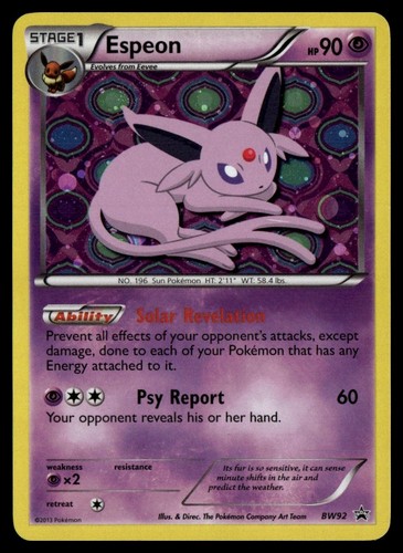 Espeon BW92 2013 BW Black Star Promo LP