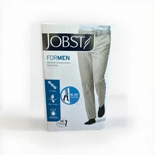 Jobst For Men Compression Socks 15-20mmHg Size Large Black Knee Length NEW