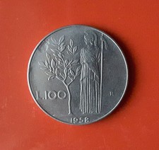 100 LIRE 1958 ERRORE - MANCANZA DI METALLO EVIDENTE AL ROVESCIO [Q831]