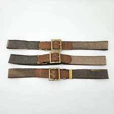 3 Vintage Tool Belts, Belts only, Canvas & Leather, Adjustable Size, Buckles