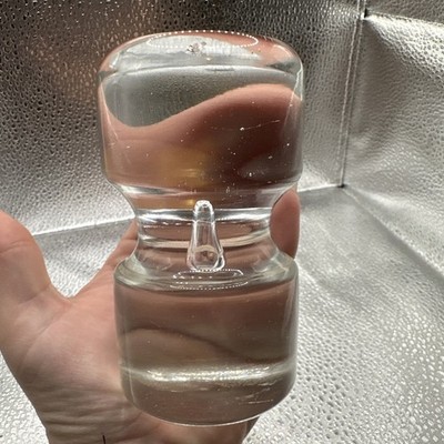 Clear Glass Paperweight Controlled Bubble Unique Weight Shape Flea Bites
