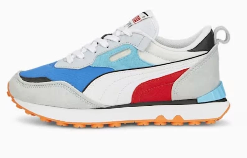 Puma Rider Trainers Future Vintage Shoes Junior Unisex Suede New Blue Size 6 - Image 3 of 4