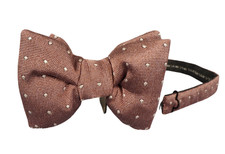 NWT TOM FORD Pink w White Polka Dots Pre-Tied Silk Bow Tie ITALY 4 "x 2.75"