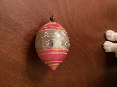 LARGE Antique Mercury Glass EGG Christmas Tree Ornament