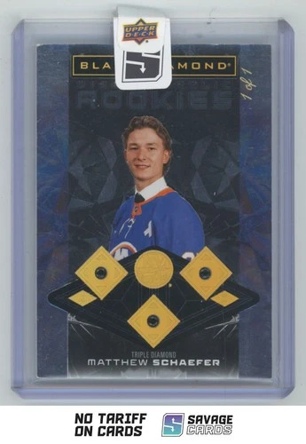 2025-26 Upper Deck Black Diamond Pure Black Triple Gems Matthew Schaefer RC 1/1
