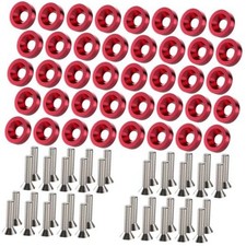 40 PCS Engine Dress Up Kit, CNC Finishing Fender Bumper Washers 40 pcs Red