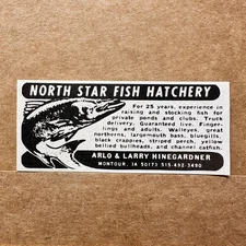 1982 NORTH STAR FISH HATCHERY Vintage Print Ad HINEGARDNER MONTOUR Iowa