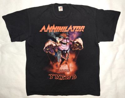 ANNIHILATOR FOLLOW THE TREND TOTAL ANNIHILATION 2010 TOUR SHIRT Y2K VINTAGE XL
