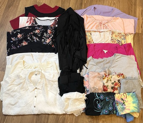 Women’s Clothing Size 3x Shirts Lot New Without Tags 23 Pieces
