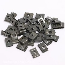 U Style Clip On Nut U Type Fasteners Pack of 25 Black Galvanized Steel