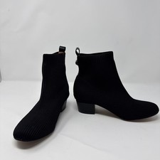 Kurt Geiger Boots Youth 3/34Mini Elmer Bootie Black Knit Pull On Block Ankle Top