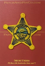 Ohio Sheriff Patch Star OH County Law Enforcement Iron On