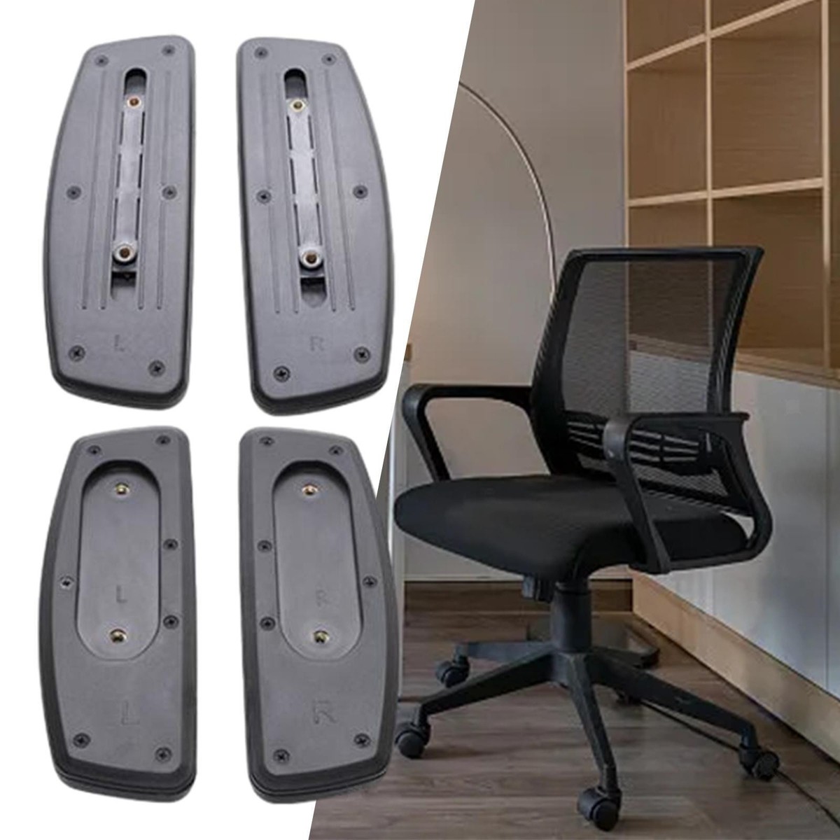 2Pcs Office Chair Replacement Arm Rest Pads Gaming Chair Parts