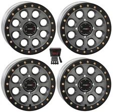 System 3 SB-7 Beadlock 18" Wheels Titanium (4+3) Polaris RZR Turbo S / RS1 (4)