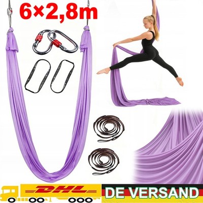 Aerial Yoga Hängematte Swing Luft Akrobatik 6x2,8m Schaukel Lila 300kg DHL