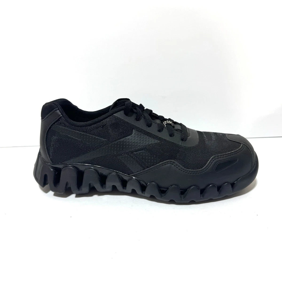Reebok Unisex Men’s Size 8 Women’s Size 10 Zig Pulse Lace Up Work Sneakers Black Reebok Women main image 2