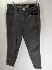 Seven High-rise Skinny Crop Black Skin Fit De...