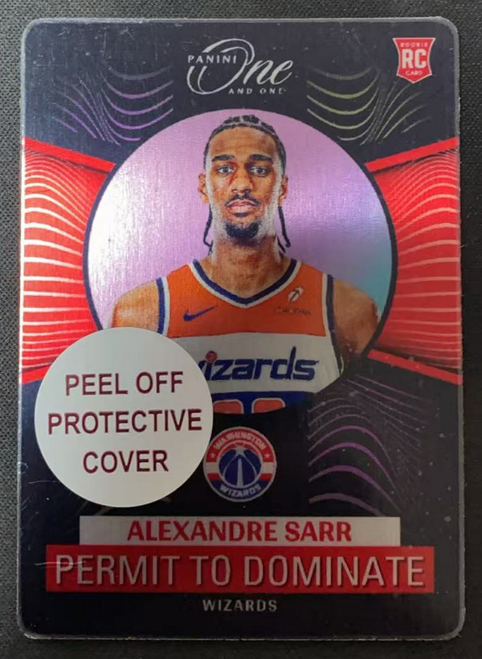 Alexandre Sarr 2024-25 Panini One And One SSP Permit To Dominate RC Wizards #9